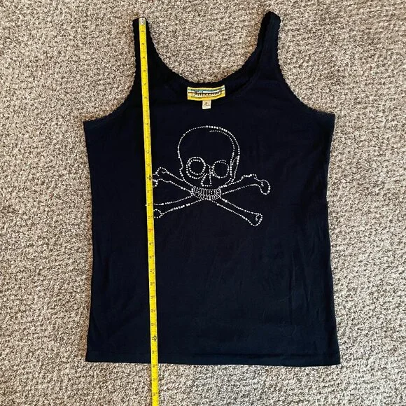 NWOT Size XL Libertine for Target black tank with skull and crossbones sequins - Picture 3 of 8